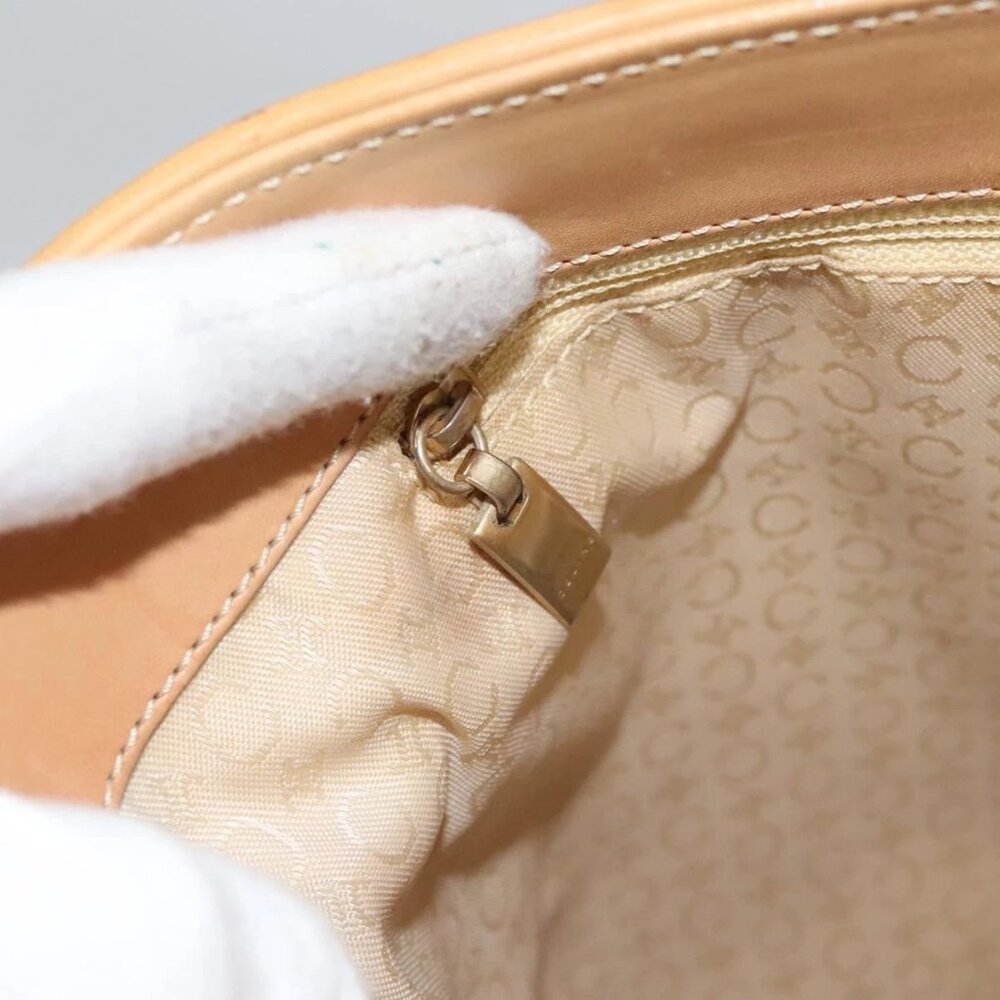 CELINE C Macadam Canvas Tote Bag Suede White Gold Auth mr1231 - Picture 13 of 16
